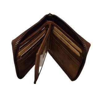 RFID BLOCKING  ZIPPER Leather Wallet, Women's Wallet, Personalized Husband Gift